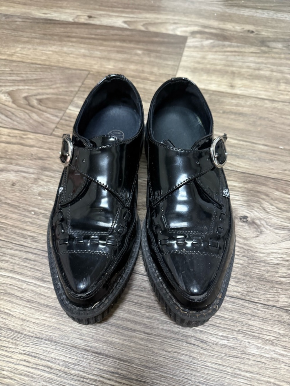 TUK Black Patent Monk Strap Dress Shoes